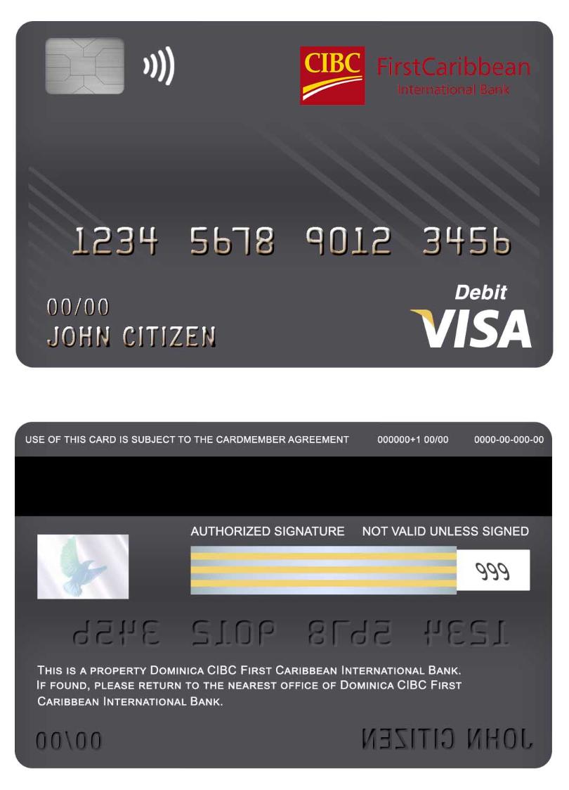 Dominica CIBC First Caribbean International bank visa debit card
